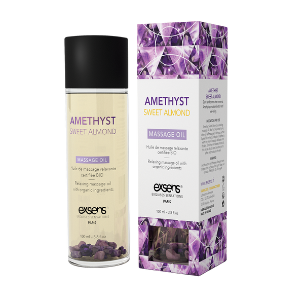 Масажна олія EXSENS Amethyst Sweet Almond (розслаблювальна, з аметистом) 100мл, натуральна SO2371