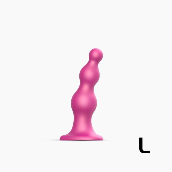 Насадка для страпона Strap-On-Me Dildo Plug Beads Framboise Metallic L SO8986