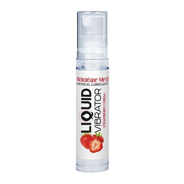 Лубрикант з ефектом вібрації Amoreane Med Liquid Vibrator Strawberry (10 мл) SO4818
