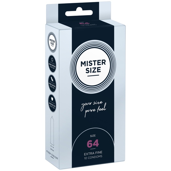 Презервативи Mister Size - pure feel - 64 (10 condoms), товщина 0,05 мм SO8047