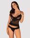 Напівпрозорий набір з прикрасами Obsessive Ivannes top & thong L/XL, чорний, топ та танга SO7284 1