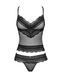 Напівпрозорий набір з прикрасами Obsessive Ivannes top & thong L/XL, чорний, топ та танга SO7284 5