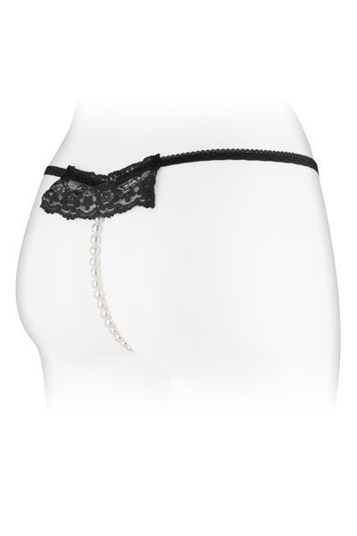 Трусики-стрінги з перлинною ниткою Fashion Secret KATIA Black SO2245