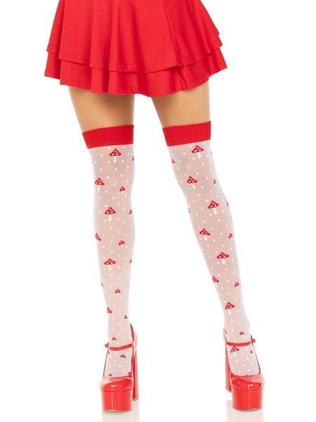Панчохи Leg Avenue Polka Dot Mushroom Thigh Highs One Size SX1044