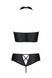 Комплект з екошкіри Passion Nancy Bikini 4XL/5XL black, бра та трусики з імітацією шнурівки SO7102 4