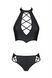 Комплект з екошкіри Passion Nancy Bikini 4XL/5XL black, бра та трусики з імітацією шнурівки SO7102 3