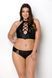 Комплект з екошкіри Passion Nancy Bikini 4XL/5XL black, бра та трусики з імітацією шнурівки SO7102 1