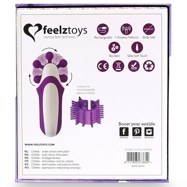 Стимулятор з імітацією оральних ласк FeelzToys - Clitella Oral Clitoral Stimulator Purple SO5066