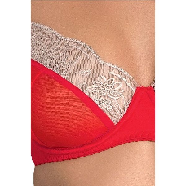 Комплект білизни LORAINE SET red L/XL - Passion Exclusive: ліф, стрінги, пояс для панчох PS22810