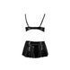 Комплект белья под латекс Passion DEBY SET L/XL, black, лиф, мини-юбочка, стринги PS25701 фото 4